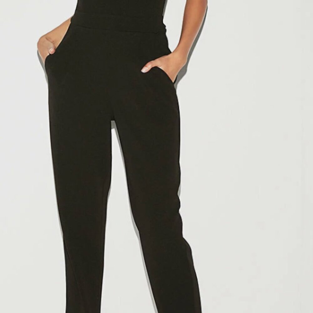 Express Black Strapless Jumpsuit